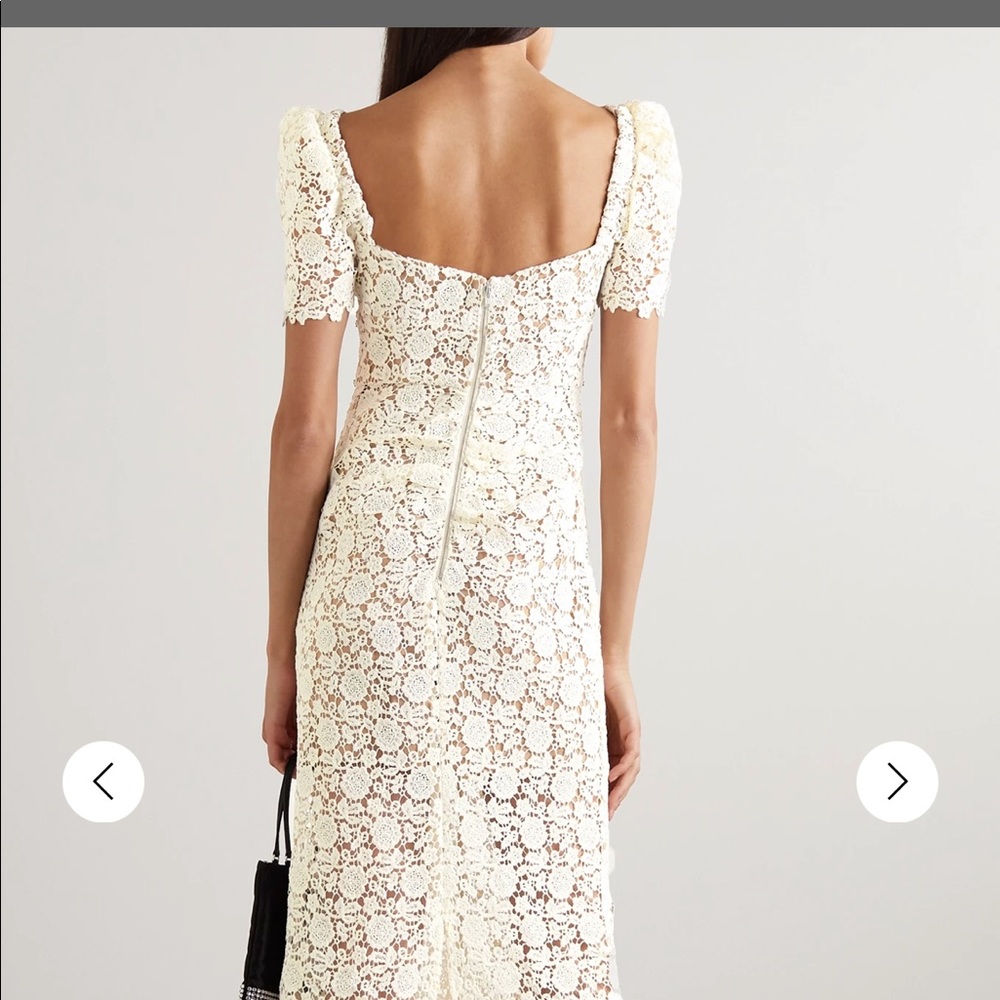 SELF-PORTRAIT Crystal-embellished guipure lace midi dress - Picture 2 of 8